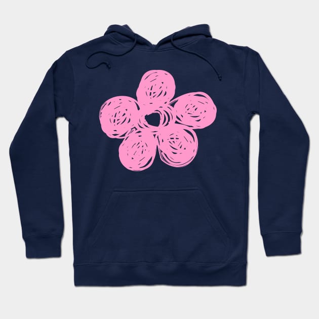 Chalkboard Pink Flower Doodle Hoodie by RageRabbit